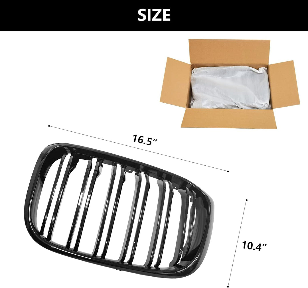YIUBCZOQI G01 Kühlergrill für BMW X3 G01 2018-2021 X4 G02 2019-2021 Nieren Doppelsteg Sport Glanz Sc