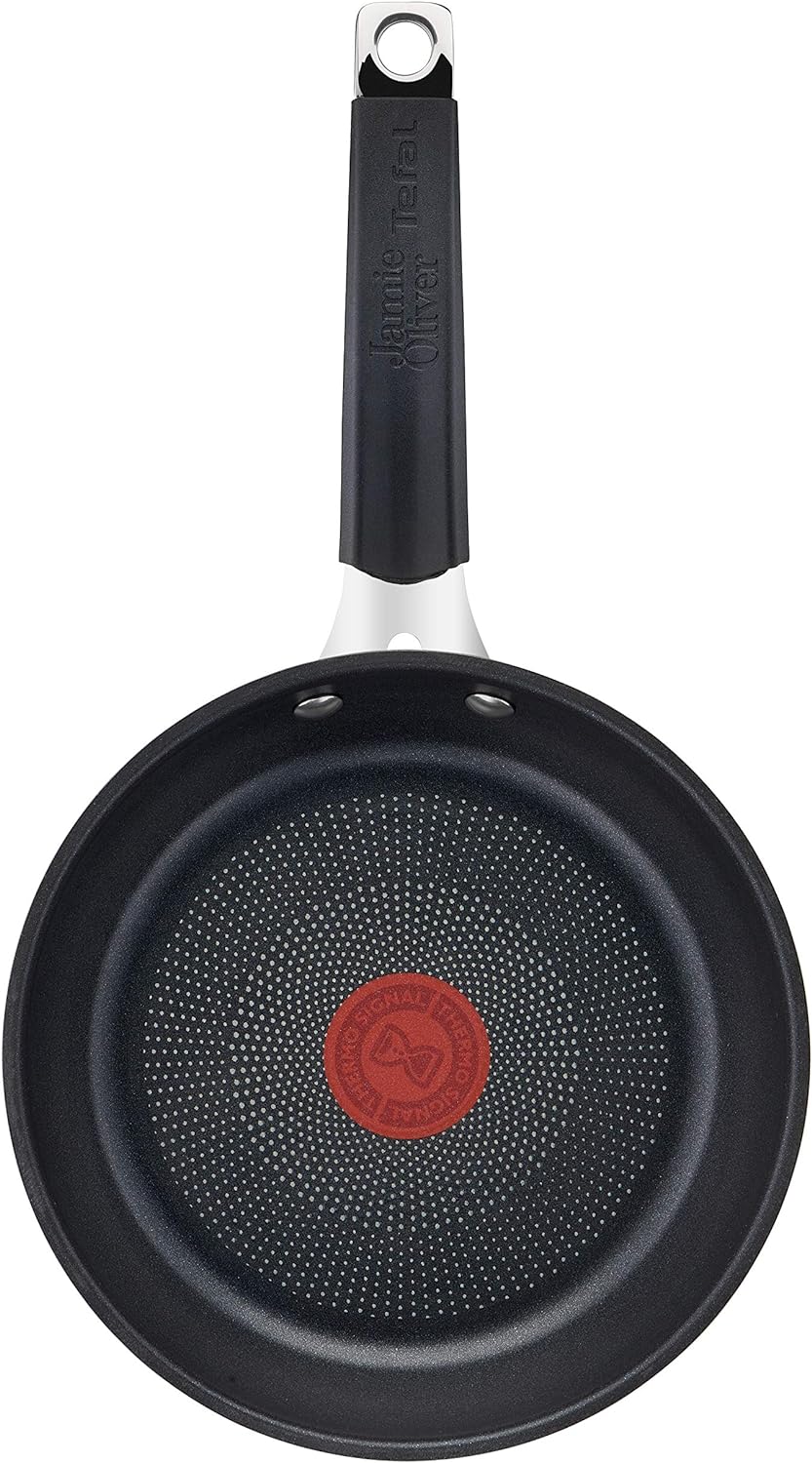 Jamie Oliver by Tefal Bratpfanne 20 cm, Antihaft, Induktion, Edelstahl, Genieteter Griff mit Silikon