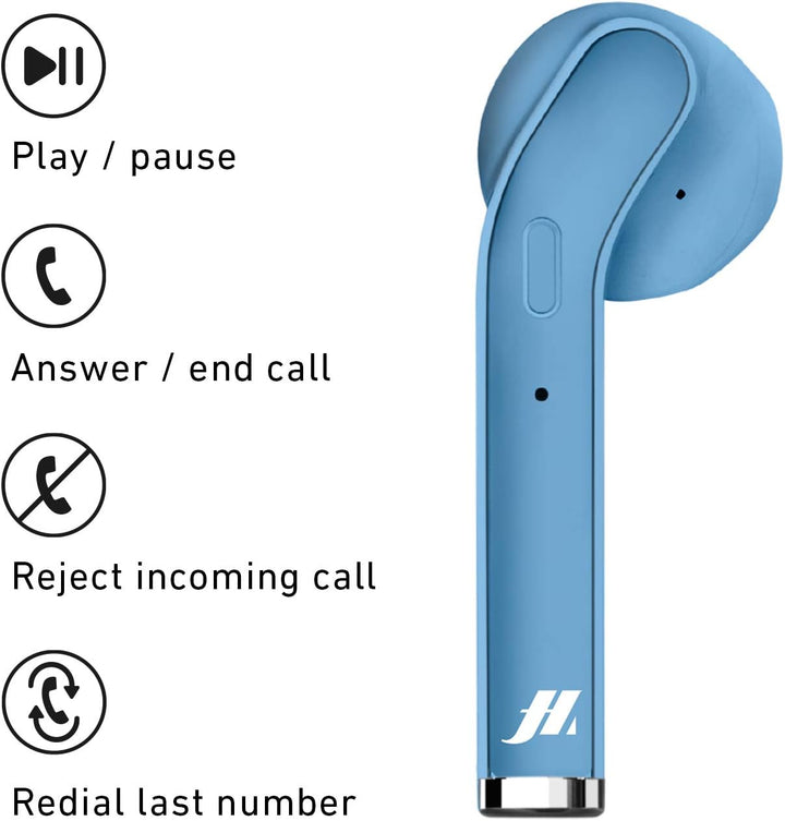 SBS Twin Style True Wireless Stereo-Kopfhörer Mikrofon und Taste für Anrufannahme/-Ende, 300-mAh-Lad