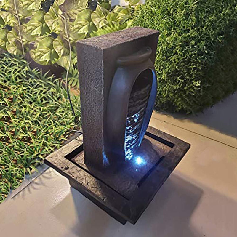 Zimmerbrunnen Tischbrunnen mit LED Beleuchtung Springbrunnen Raumbefeuchter Brunnen Geschenk (21x19x