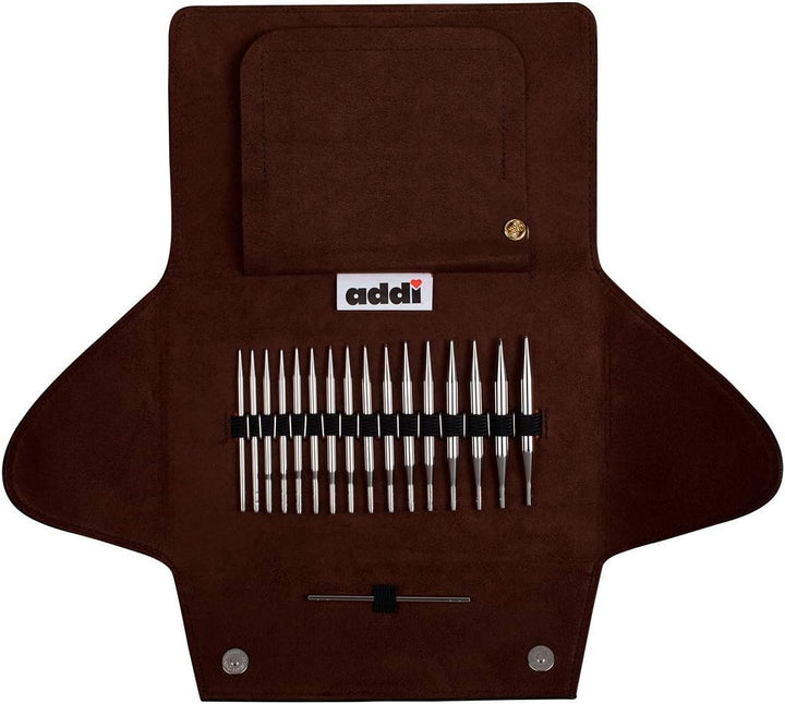 Addi Click Lace Needle Set, Metall, Red, 3,5-8 mm Kurze Spitze, Kurze Spitze
