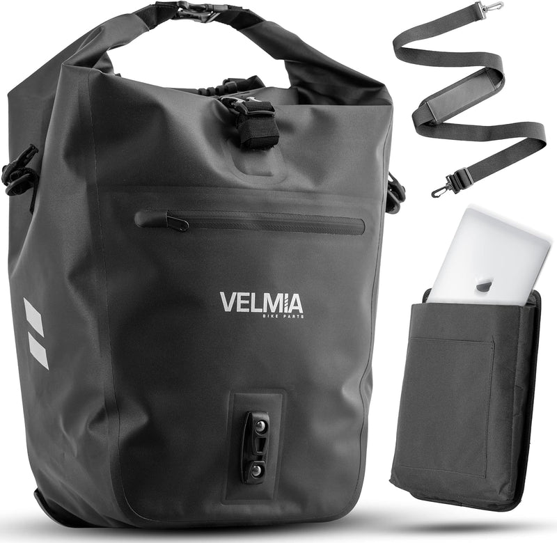 VELMIA Fahrradtasche für Gepäckträger I mit praktischem Tragegriff I 100% Wasserdicht fahrradtasche