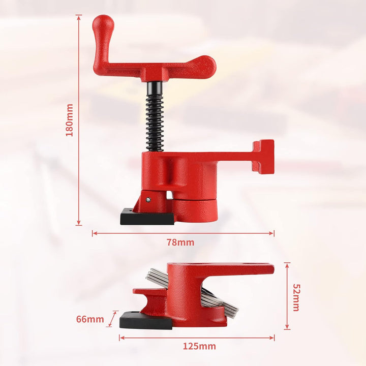 AMIGOB 4 Pcs Rohr-Schraubzwinge, 3/4 Zoll Rohrklemmen mit Schutzfunktion, Schnellspanner Clamp, Schl