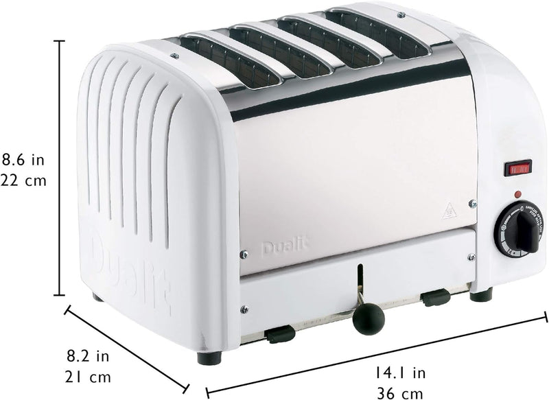 Dualit Edelstahl-Toaster, 4 Scheiben weiss, Weiss