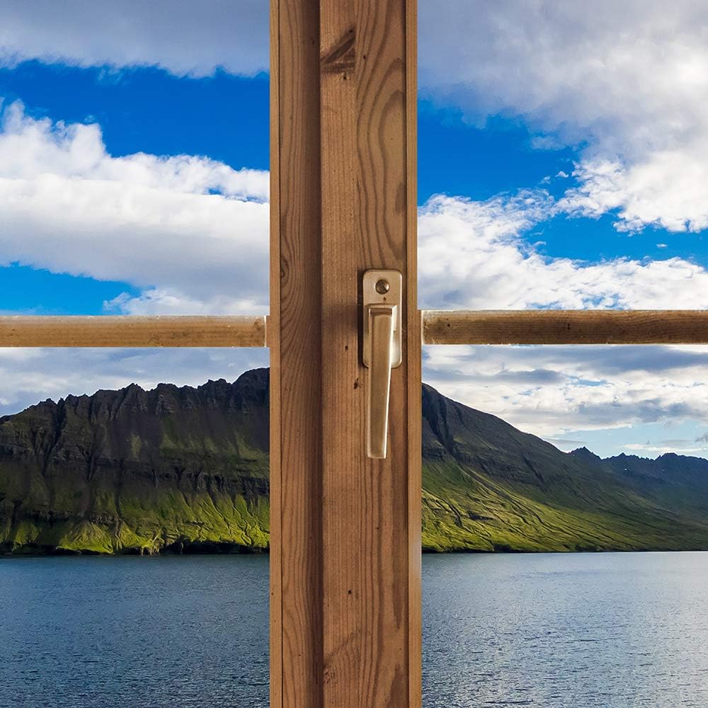 Feeby Vlies Leinwandbild Meer Felseninsel Fjord 90x60 cm Druckbild Wandbild Wanddekoration Deko Wand