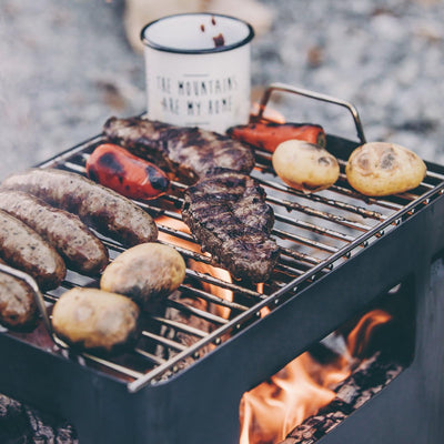 höfats - BEER BOX Grillrost - verwandelt BEER BOX Feuerkorb in einen Grill - Edelstahl - eckig - Zub