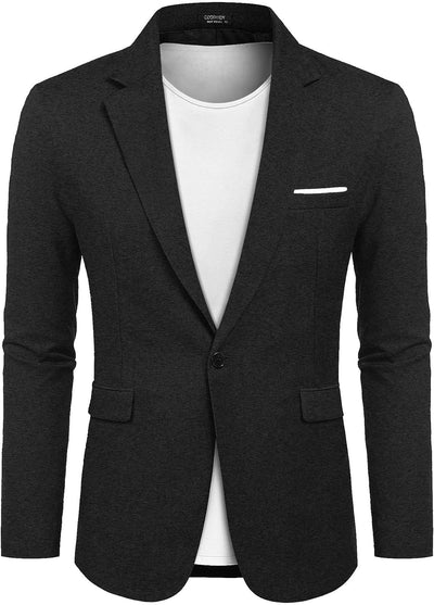 COOFANDY Herren Freizeit Sakko Sportlich Regular Fit Blazer Business Anzugjacke EIN Knopf XL A-tiefe