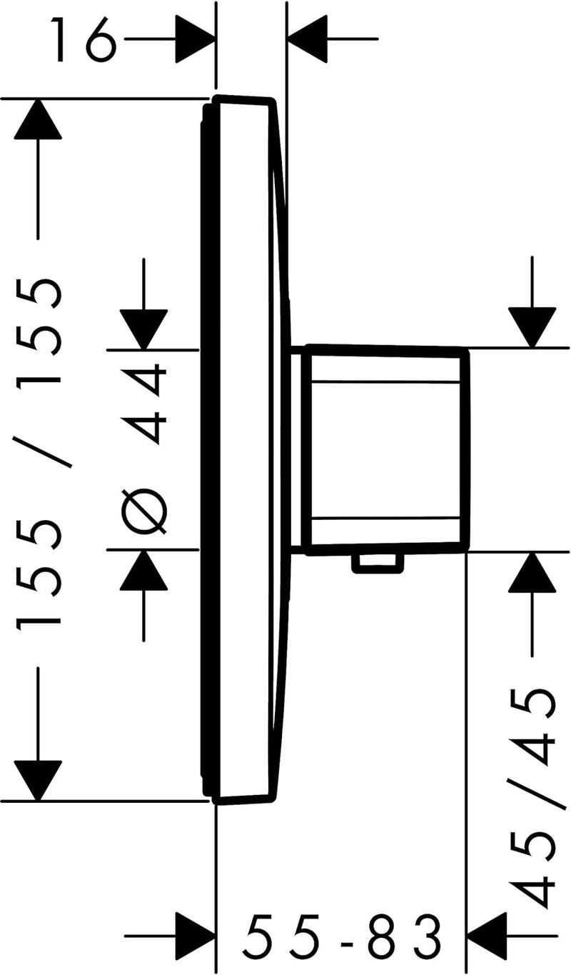 hansgrohe Ecostat E Unterputz Thermostat, für 1 Funktion, Chrom für Durchfluss bis ca. 37l/min Dusch