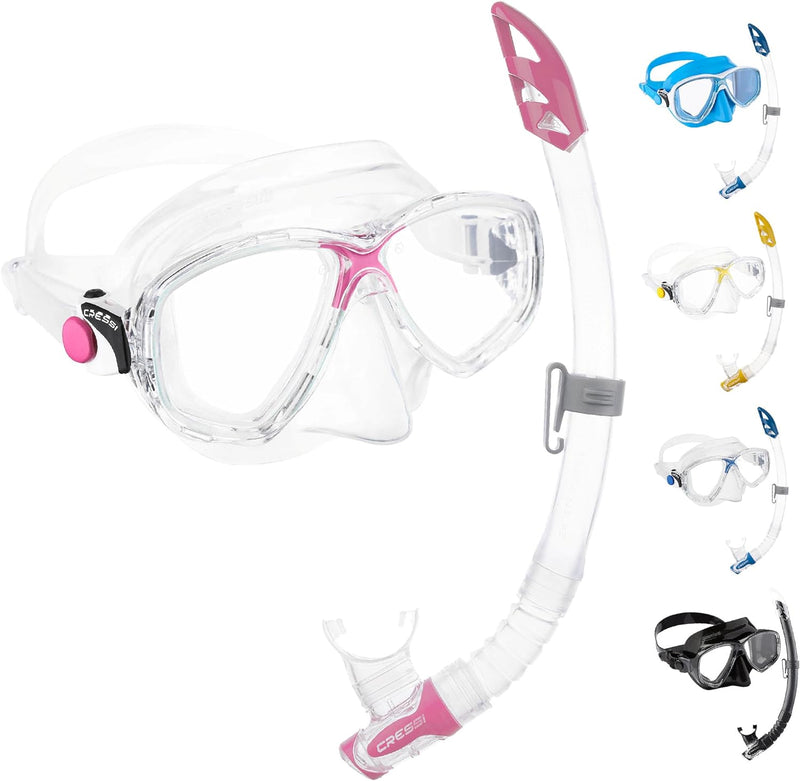 Cressi C/Set Marea VIP (New) Schnorchel Uni Transparent/Rosa, Uni Transparent/Rosa