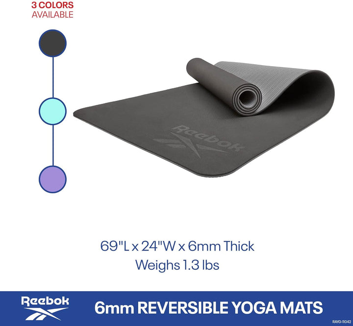 Reebok Doppelseitige 6-mm-Yogamatte Violett, Violett