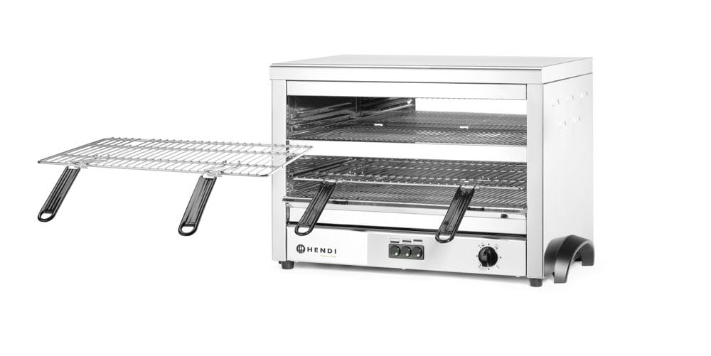 HENDI Quartz Salamander, MAXI, Salamander Grill, Überbackgerät, Quarz-Infrarotheizelement, 2 verchro