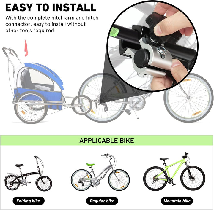 Homoyoyo Fahrradanhänger Kupplung,Fahrradanhänger Kupplung Adapter,Fahrradkupplung Anhängerkupplung
