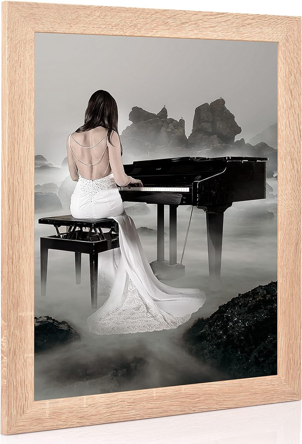 rahmengalerie24 Bilderrahmen 33x95 cm New Rio Rahmen Sonoma Holz Acrylglas ohne Passepartout Portrai