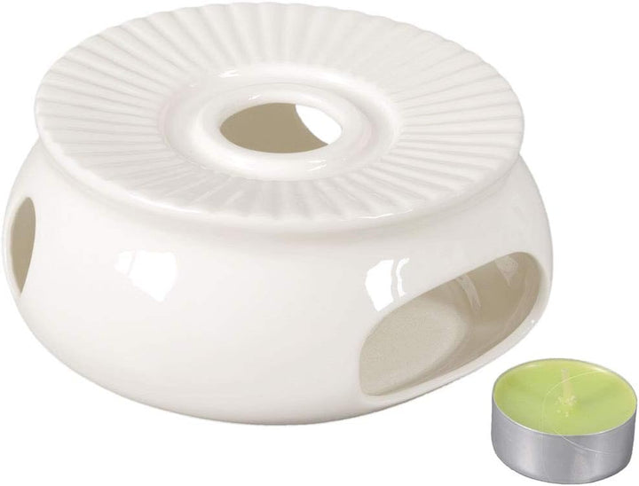 Porzellan Stövchen/Teewärmer für Teekanne in weiss, Ø 14,5cm, Original Aricola®