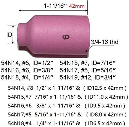 RIVERWELD WIG Gas Objektiv Verbrauchsmaterial Passen WP DB SR 17 18 26 WIG Schweissbrenner 51 Stück