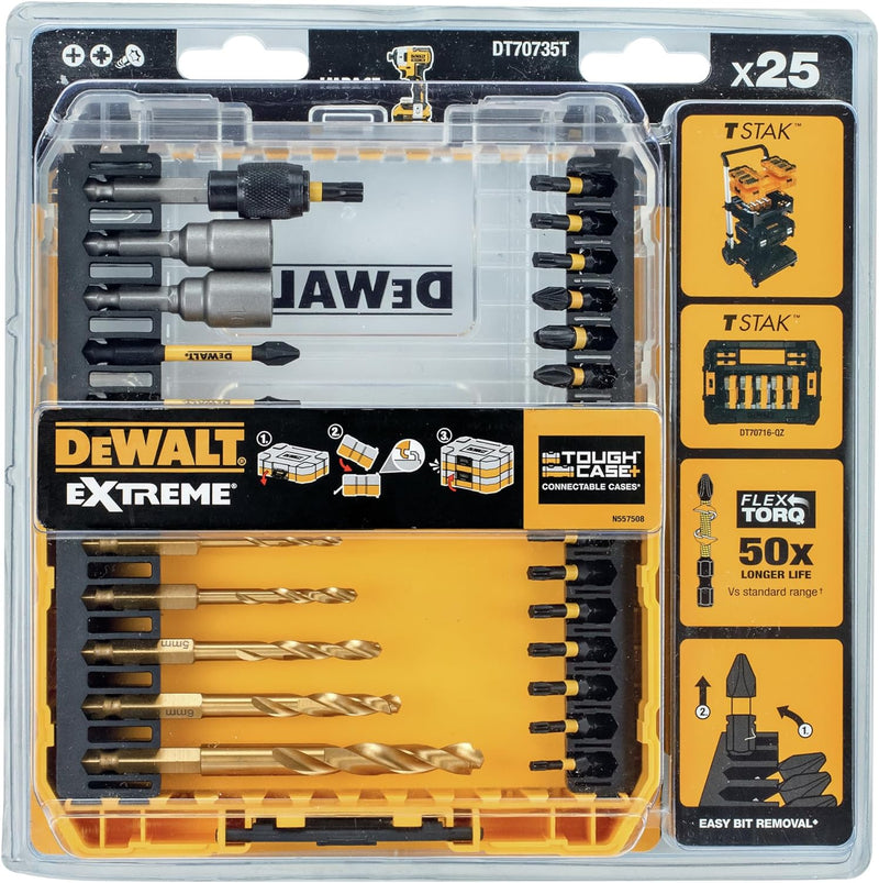 DEWALT Bohrer-Bit-Set 25-tlg. schlagf. HSS-G