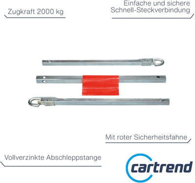 Cartrend 73530 Abschleppstange 2 Tonnen, vollverzinkt