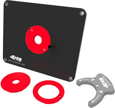 Kreg Tool PRS4034 Einsatzplatte mit Level-Loc-Ringen (vorgebohrtes Triton), Schwarz und Rot