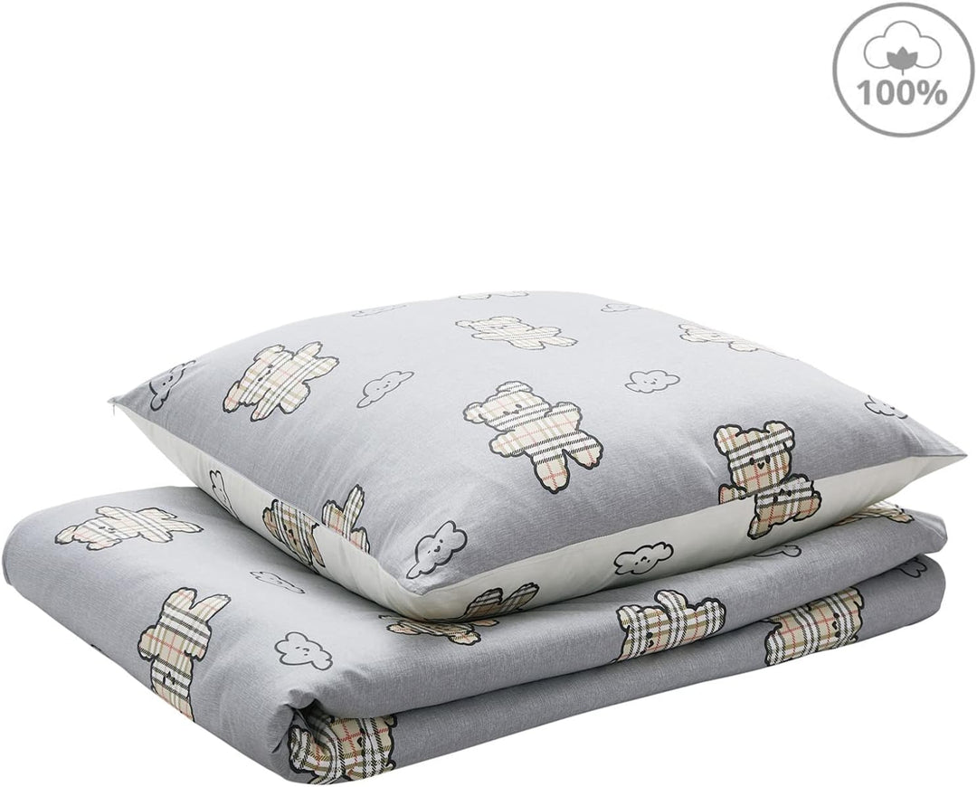 YEPINS Kinderbettwäsche 135x200 Bettwäsche 100% Baumwolle Wendebettwäsche 2teilig Kinder Bettwäsche