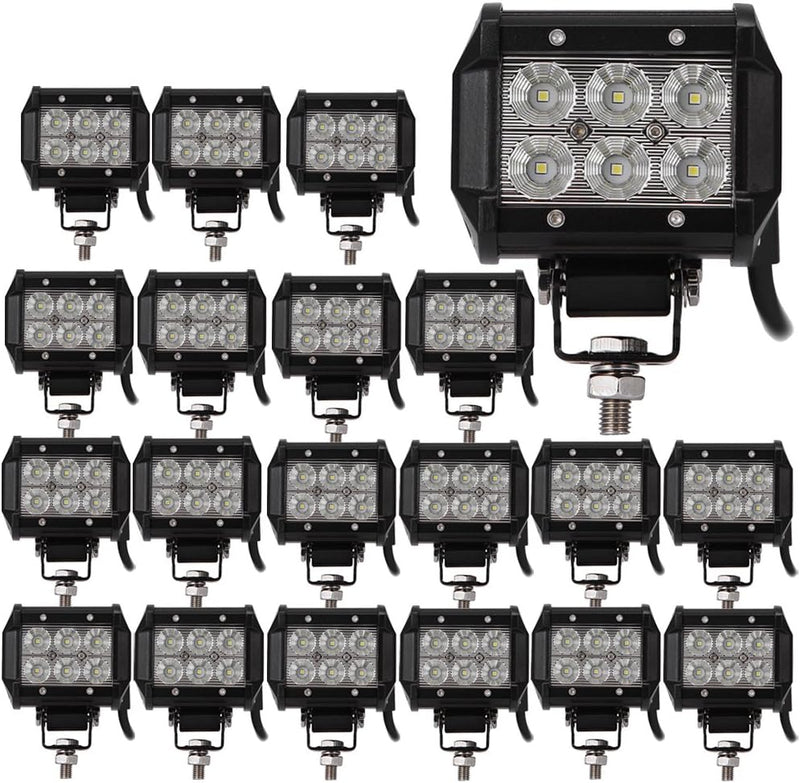 Greenmigo 20X 18W LED Arbeitsscheinwerfer Offroad Lampe Flood Scheinwerfer LED Arbeitslicht Light Ba