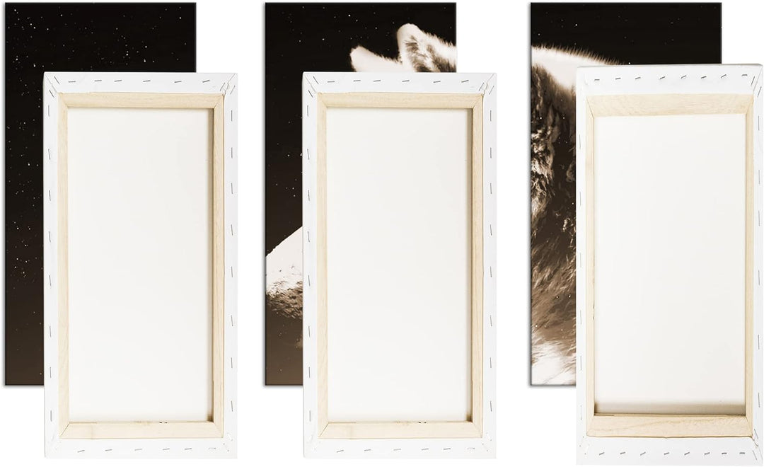 deyoli einsamer stolzer Wolf Format: 3Teilig Effekt: Sepia als Leinwandbild, Motiv fertig gerahmt au