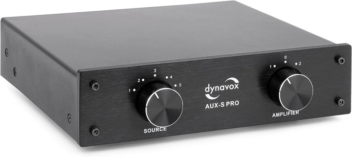 Dynavox AUX-S PRO, Eingangs-Erweiterungs-Umschalter mit 5 Cinch-Eingängen, Anschlüsse für Zwei Stere