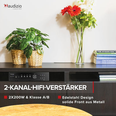 Audizio AD220B - HiFi-Stereo-Verstärker, Bluetooth Verstärker für Lautsprecher und HiFi Anlage, Ampl