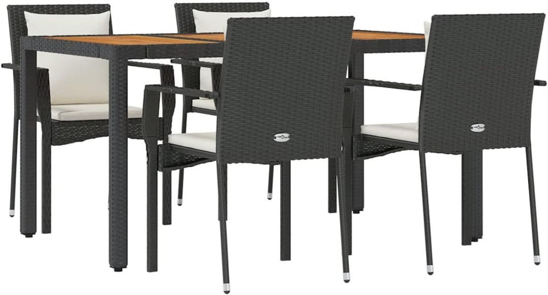 Tidyard 5-TLG. Garten Essgruppe 4 Personen, Sitzgruppe Outdoor, Esstisch mit Holz -Tischplatte und S