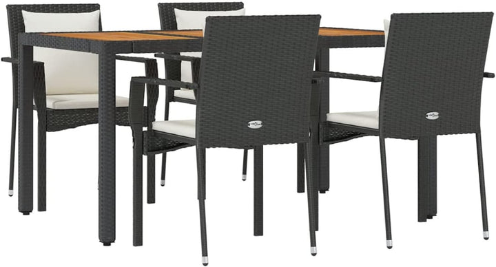 Tidyard 5-TLG. Garten Essgruppe 4 Personen, Sitzgruppe Outdoor, Esstisch mit Holz -Tischplatte und S