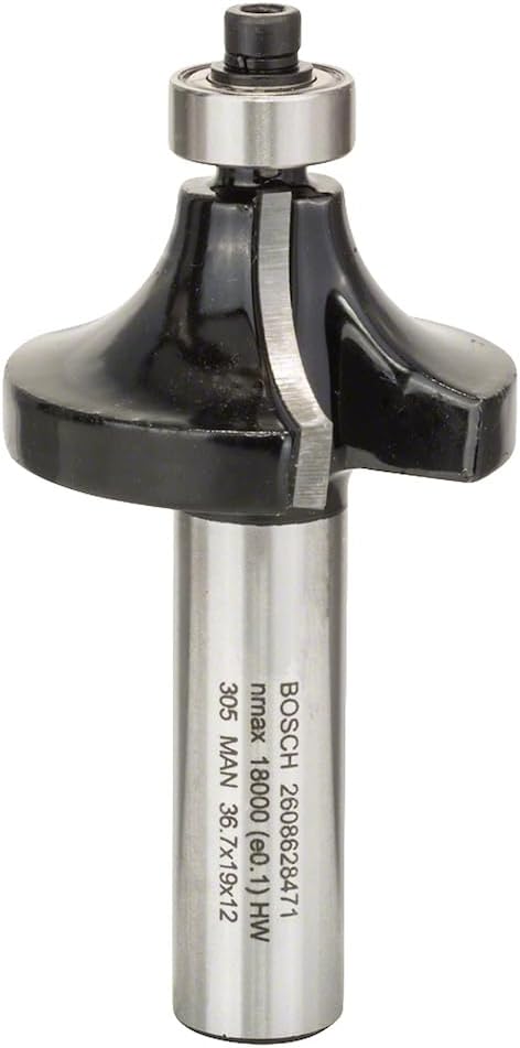 Bosch Professional Zubehör 2608628471 Abrundfräser 12 mm, R1 12 mm, L 19 mm, G 70 mm, R1 12 mm, L 19