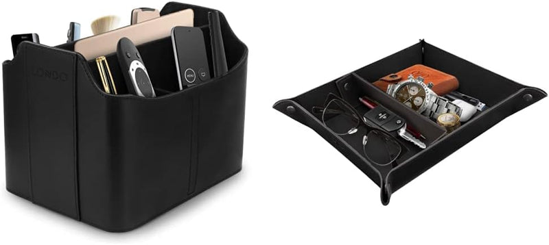 Londo Leder Fernbedienung Organizer und Halter mit Tablet Fach, Fernbedienungshalter - Multifunktion