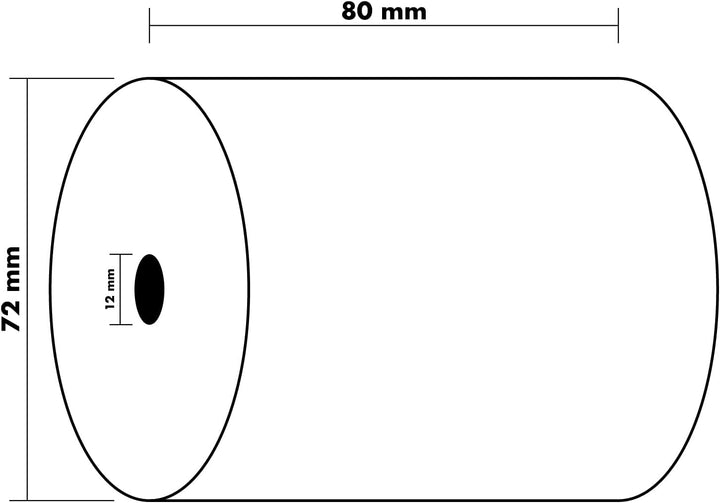 Exacompta 43818E 30er Pack Thermopapierrollen 1-lagig Breite: 80mm, Länge: 76m, Durchmesser Kern: 12