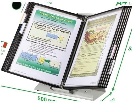 Tarifold Tischständer /434157 A4 schwarz PVC + Silber Ion Inh.10 Tafeln