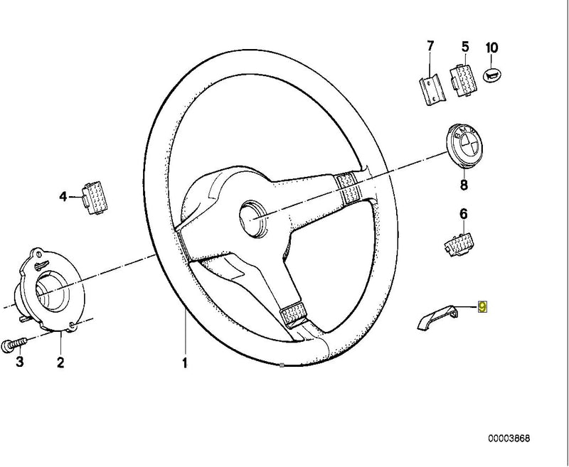 BMW M-Tech Motorsport Steering Wheel Badge Trim 1155957 32331155957