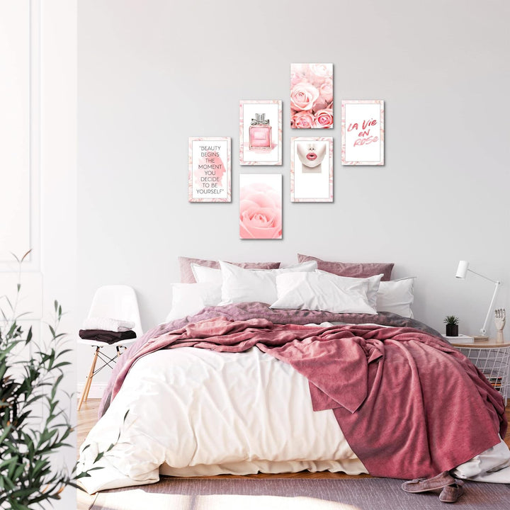 Novart Wandbilder Set - KOMPLETT AUFHÄNGFERTIG - Made in Germany - Moderne Bilder Fashion Wohnzimmer