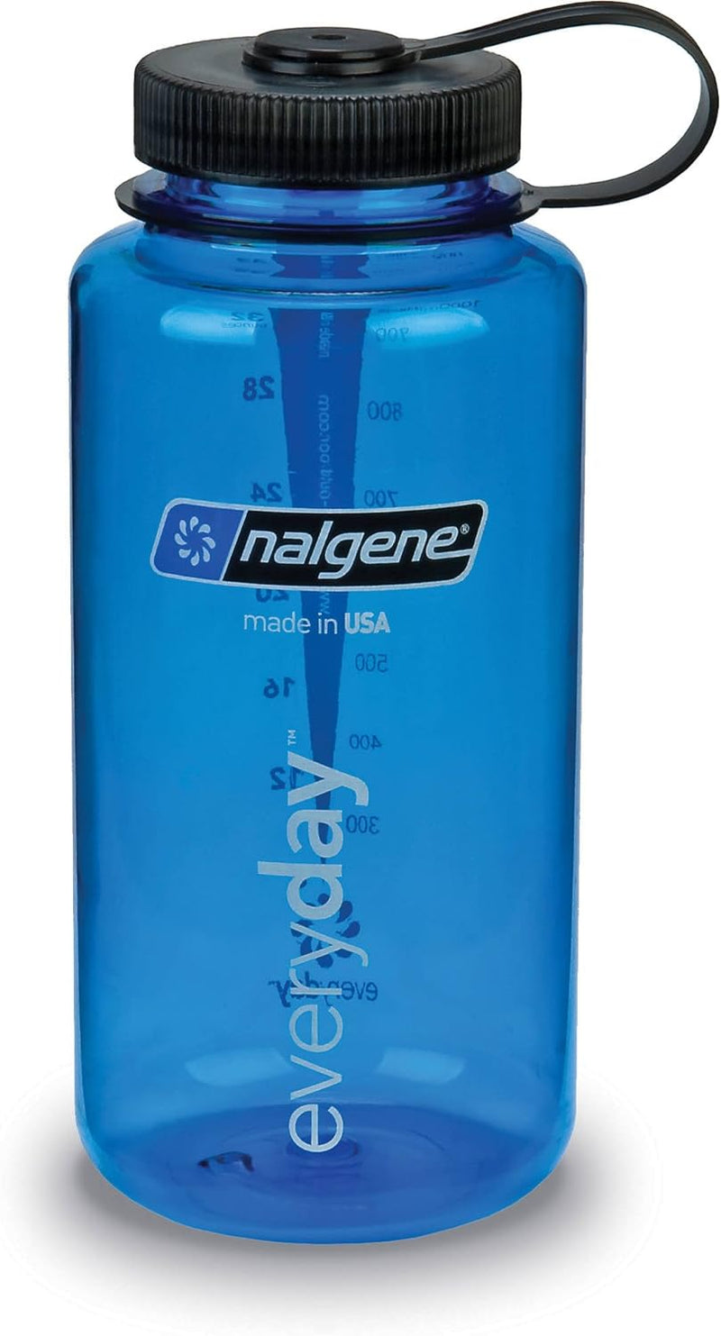 Nalgene Tritan Wasserflasche mit breiter Öffnung, BPA-frei, Blau / Schwarz