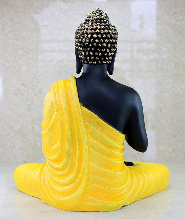 eSplanade Meditierender Buddha-Statue aus Kunstharz, Heimdekoration, Idol-Statue, Murti, tibetisch-b