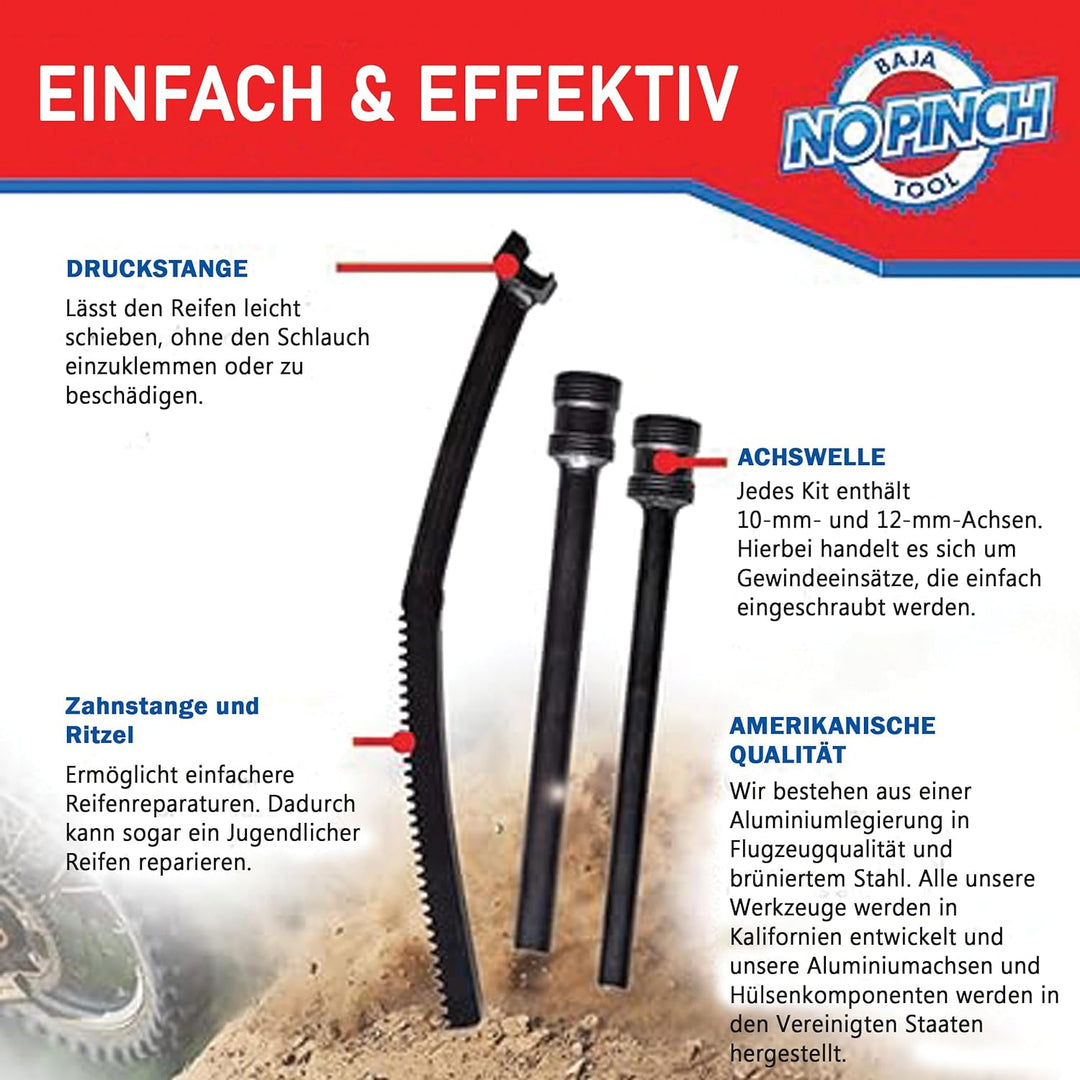 Baja No Pinch Dirt Bike Reifenwechselwerkzeuge | Mini-Motorrad-Zubehör-Set mit Mini-Schubstangen-Ach