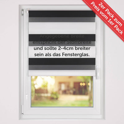 Blumtal 2er-Set Doppelrollo 90 x 155-195cm -  Klemmfix Rollo, Rollos für Fenster ohne Bohren, Klemmr