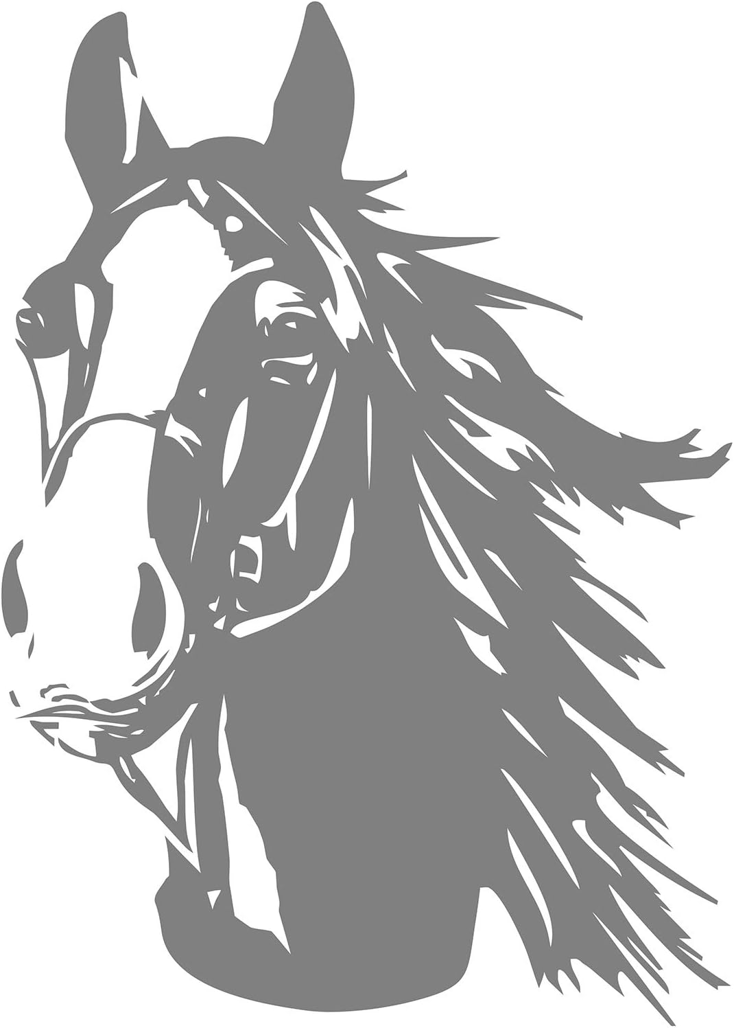 Finest Folia Aufkleber Pferd Pferdekopf Sticker für Auto Anhänger LKW Pferde Autoaufkleber Dekor Pfe