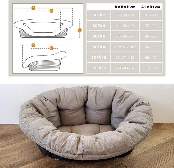 Ferplast Hundekissen, Hundebett und Katzenbett SOFA 'CUSHION 4 Kissen für Haustiere, gepolsterter Be
