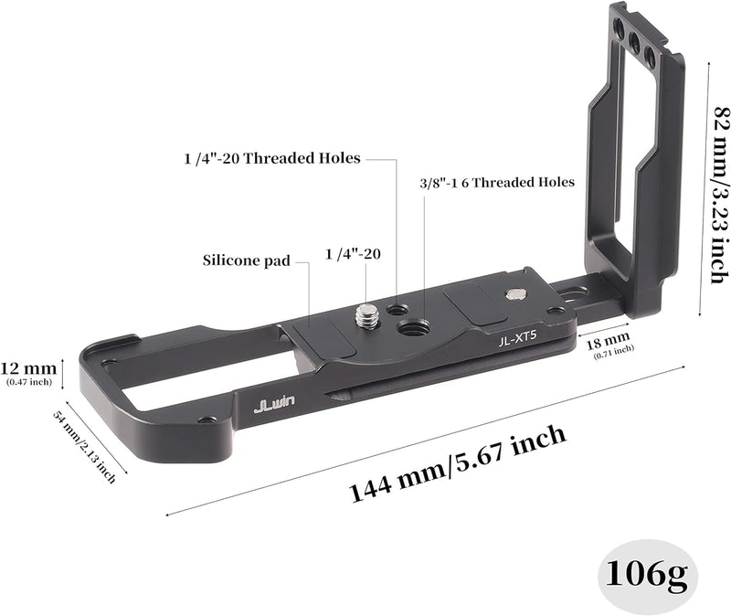 Hersmay X-T5 L Winkle, Aluminium Handgriff L Bracket Plate für Fujifilm X-T5 Arca Swiss Schnellwechs