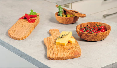 Kesper Schneidebrett 39x16,5x1,6cm aus Olivenholz, Holz, Braun, 39 x 16.5 x 1.6 cm