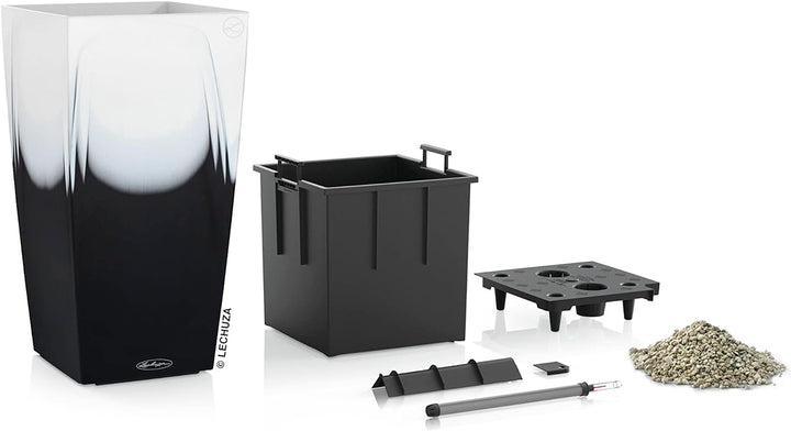 LECHUZA CUBICO Color CAMBIO 30, Inkl. Bewässerungssystem, Herausnehmbarer Pflanzeinsatz, Für Innen-