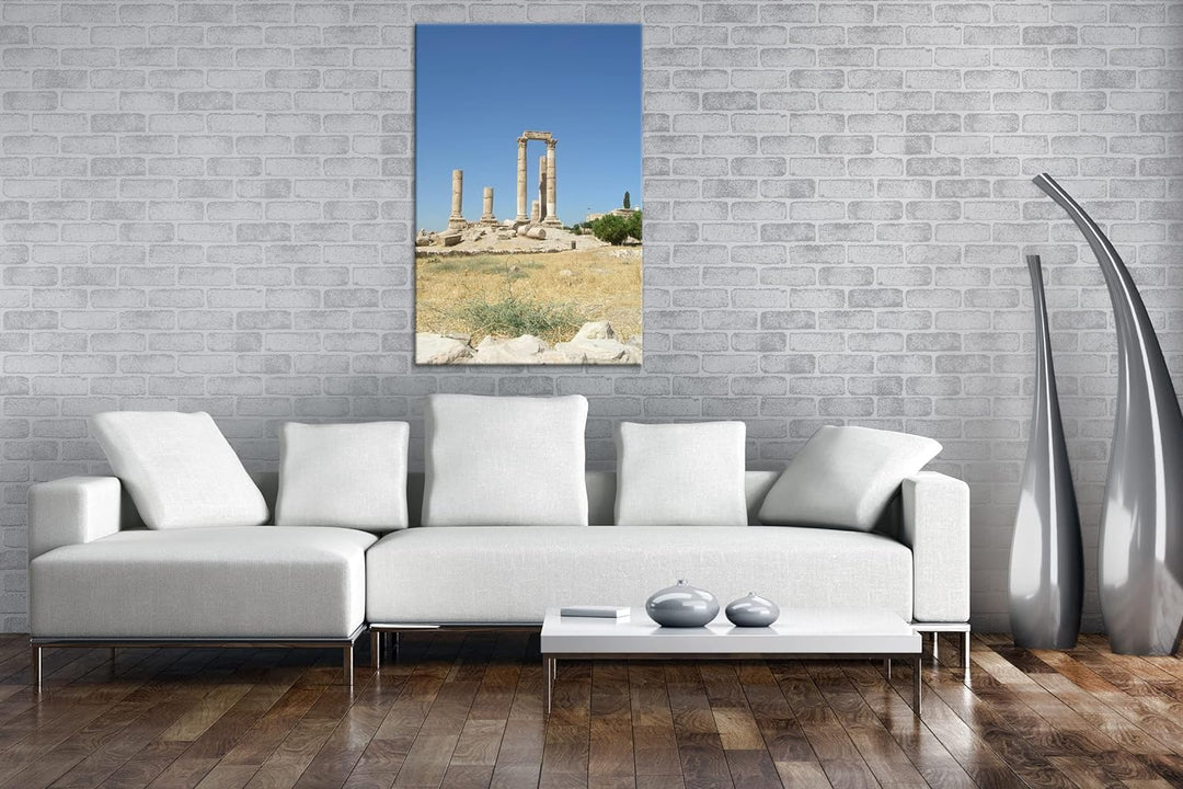 deyoli alte Ruine in Jordanien Format: 80x60 als Leinwandbild, Motiv fertig gerahmt auf Echtholzrahm