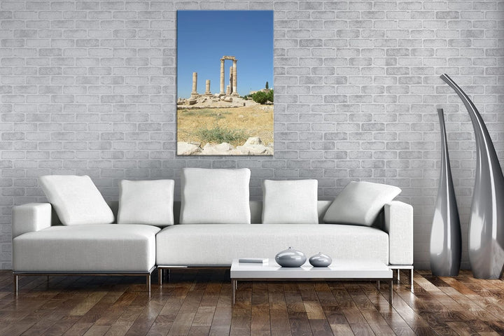 deyoli alte Ruine in Jordanien Format: 80x60 als Leinwandbild, Motiv fertig gerahmt auf Echtholzrahm