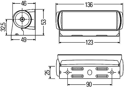 HELLA - LED-Arbeitsscheinwerfer - ETL 250 - 24/12V - 200lm - Anbau/Schraubanschluss - schwenkbarer M
