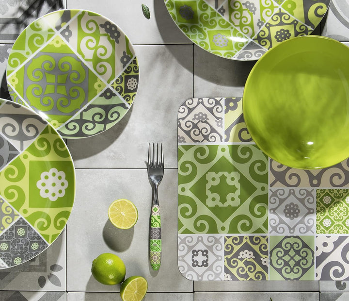 Excelsa Maiolica Green Besteck-Set, 24-teilig, Stahl