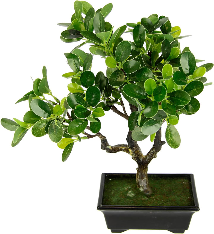 Bonsai Baum in Schale Kunstbonsai Kunstbaum Dekobaum künstlich Japanische Kunstpflanze Grünpflanze D