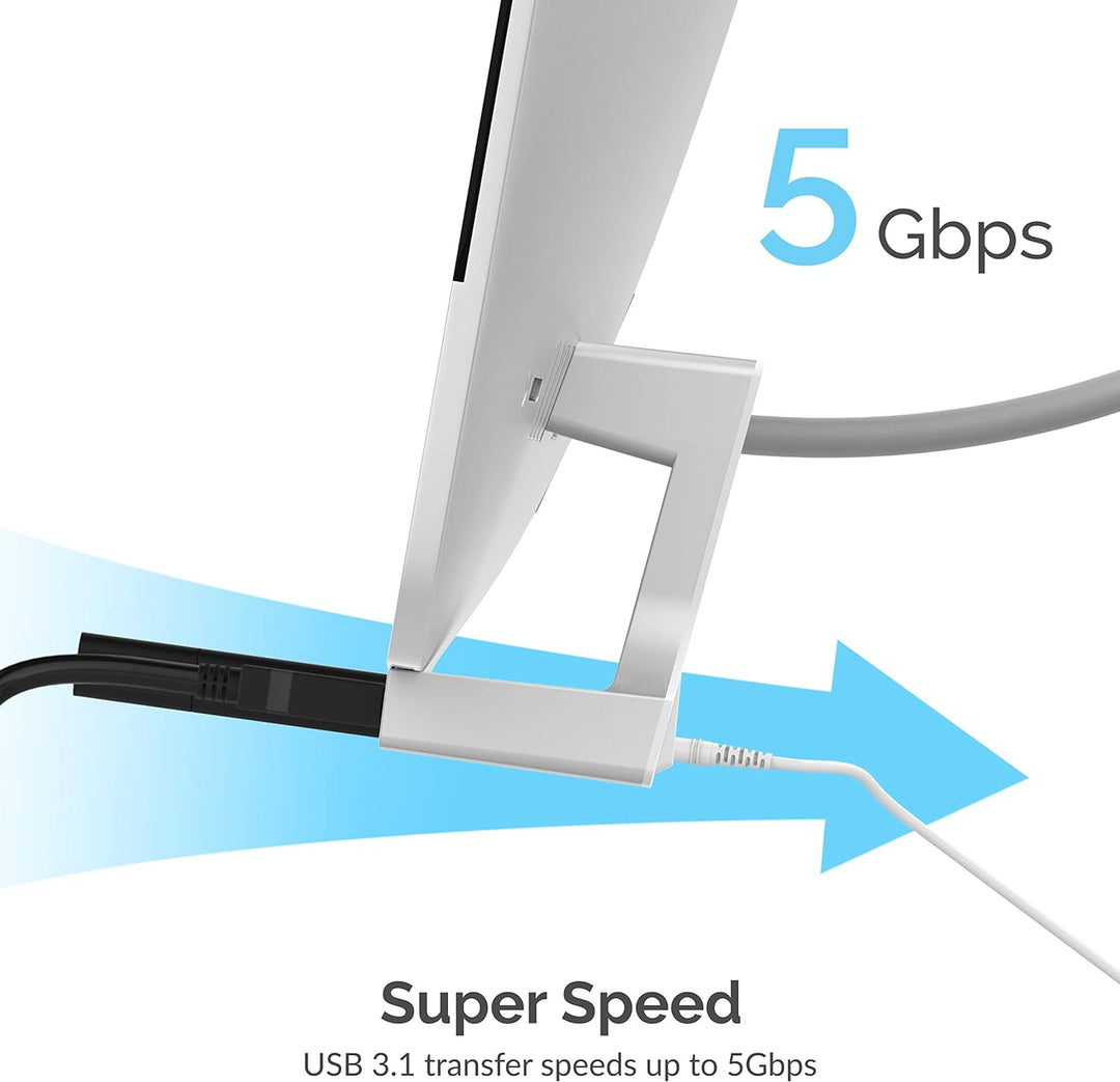 SABRENT iMac USB C Hub aktiv 3.2 Gen1 mit netzteil, 4K HDMI, 3.2 Gen2 Port + 3 USB 3.2 gen1, SD/Micr